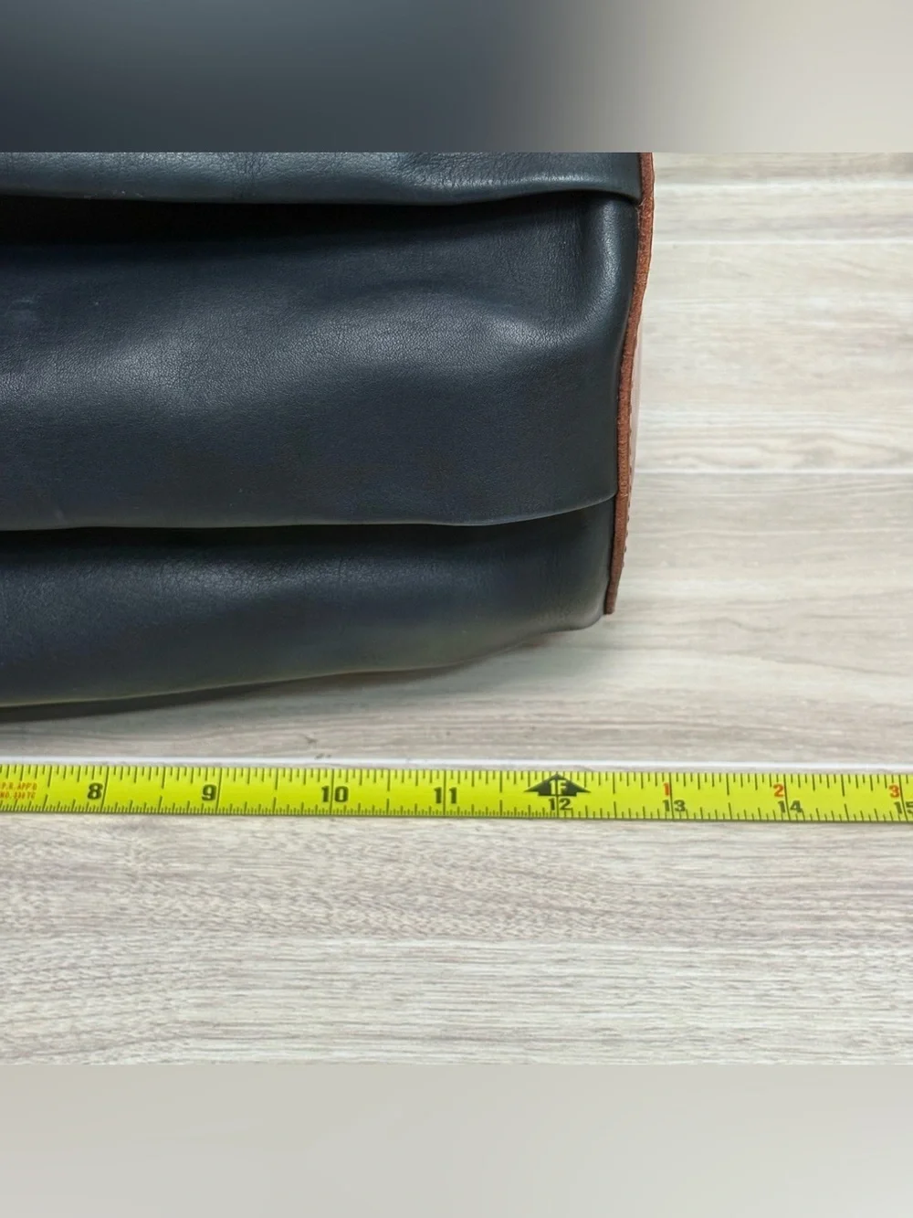 IL Gancio Blue & Brown Folded Leather Barrel Shoulder Bag